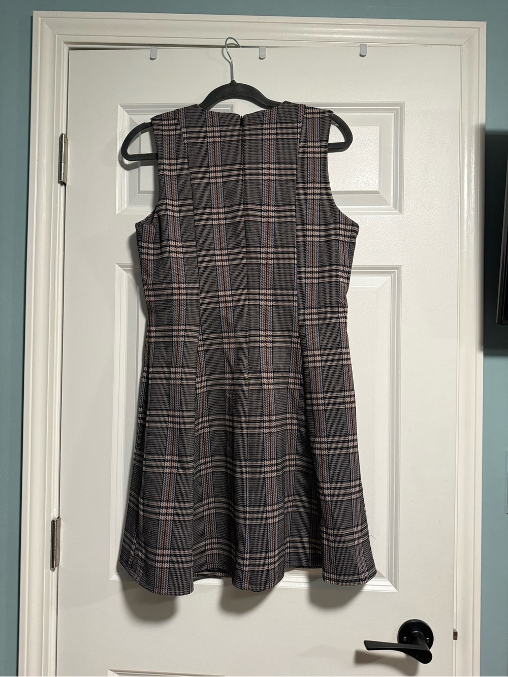 10 Items for $20: Nine West Gray Plaid Sleeveless Mini Dress with Pink Stripe - Picture 4 of 4